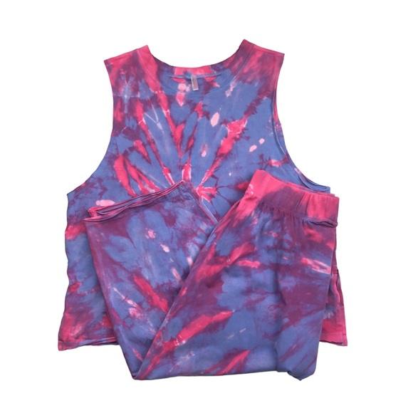 NWOT Free People Tie-Dye Hot Shot Relaxed Set LARGE - Picture 2 of 16